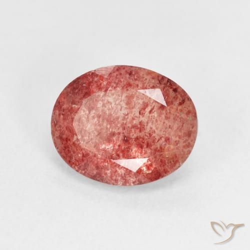 Quartz fraise Rose rougeâtre naturelle ovale, 2.44 ct, Transparent