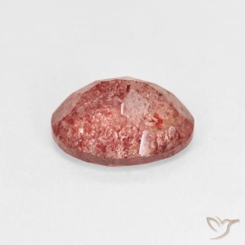 Quartz fraise Rose rougeâtre naturelle ovale, 2.44 ct, Transparent