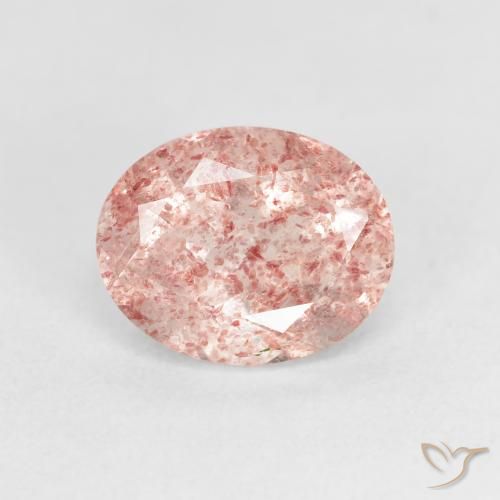 2.56ct Naturel Rose léger Quartz fraise, ovale, Transparent