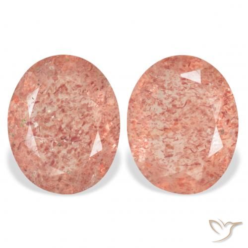 5.56ctw Naturel Rose pamplemousse Quartz fraise, ovale, Transparent