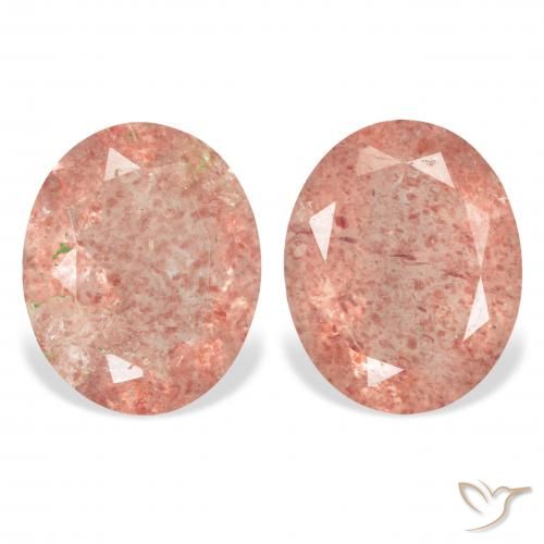 5.85ctw Naturel Rose pamplemousse Quartz fraise, ovale, Transparent