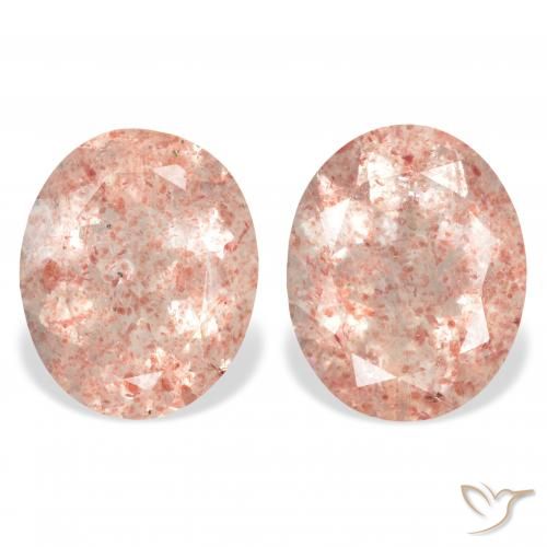 6.36ctw Naturel Rose clair Quartz Fraise, ovale, Transparent