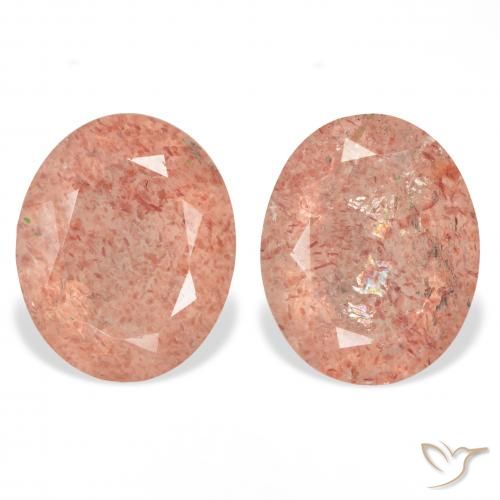 Shop natural 6.40ct Rose orangé Quartz Fraise gems, ovale, from Russie at GemSelect. In stock, global shipping!