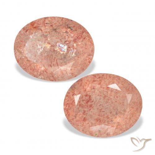 Shop natural 6.40ct Rose orangé Quartz Fraise gems, ovale, from Russie at GemSelect. In stock, global shipping!