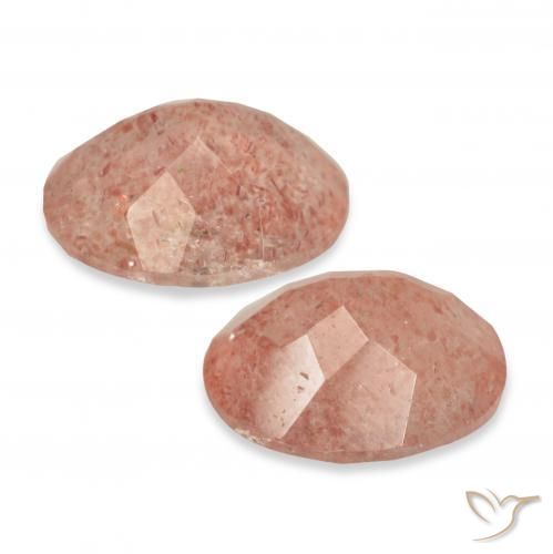 Shop natural 6.40ct Rose orangé Quartz Fraise gems, ovale, from Russie at GemSelect. In stock, global shipping!