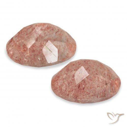 Shop natural 6.51ct Rose orangé Quartz fraise gems, ovale, from Russie at GemSelect. In stock, global shipping!