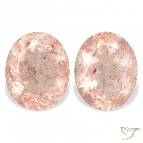 6.89ctw Naturel Light Grapefruit Pink Quartz fraise, ovale, Transparent