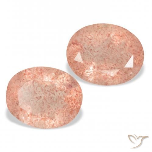 Shop natural 5.92ct Rose orangé Quartz Fraise gems, ovale, from Russie at GemSelect. In stock, global shipping!