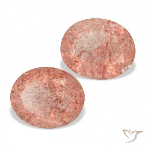 Shop natural 6.46ct Rose orangé Quartz fraise gems, ovale, from Russie at GemSelect. In stock, global shipping!