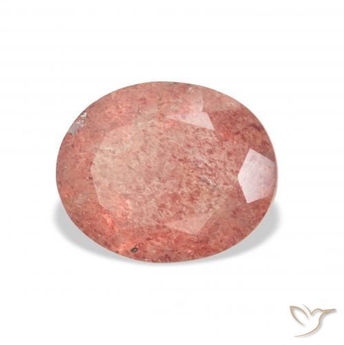Quartz fraise Rose moyen naturelle ovale, 3.26 ct, Transparent