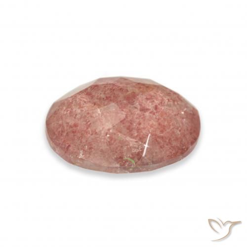 Quartz fraise Rose moyen naturelle ovale, 3.26 ct, Transparent