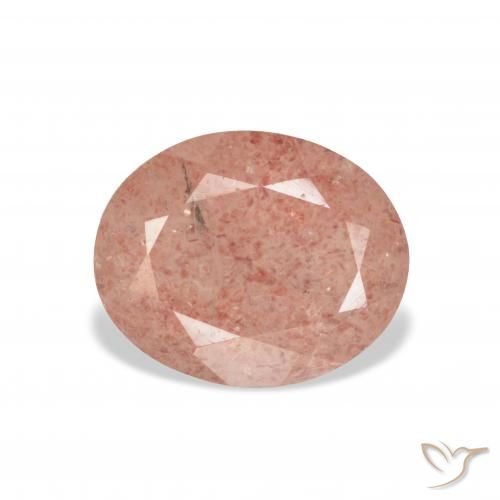 Quartz Fraise Rose pamplemousse naturelle ovale, 3.70 ct, Transparent