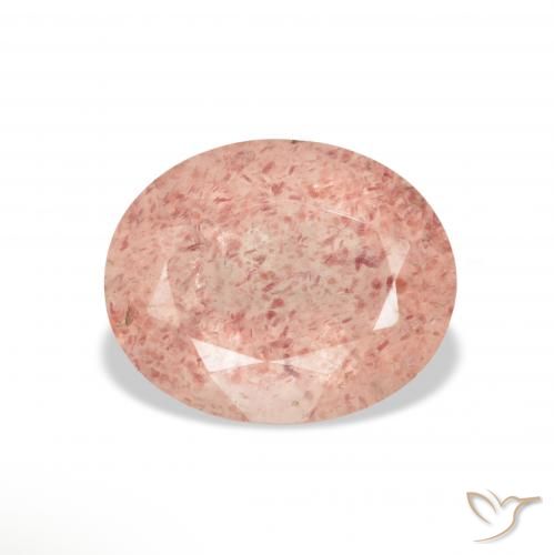 3.37ct Naturel Rose clair Quartz Fraise, ovale, Transparent