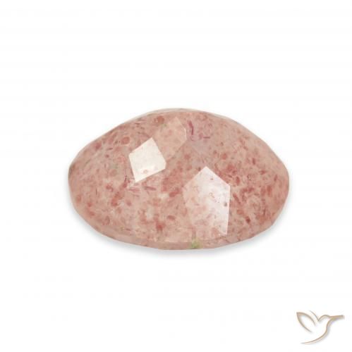 Quartz fraise Rose clair naturelle ovale, 3.37 ct, Transparent