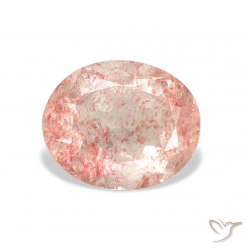 3.44ct Naturel Rose moyen Quartz fraise, ovale, Transparent