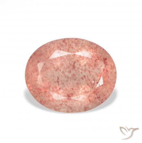 3.38ct Naturel Rose framboise Quartz fraise, ovale, Transparent