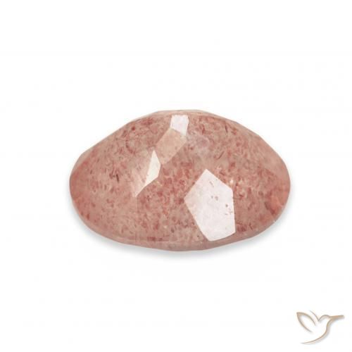 Quartz fraise Rose framboise naturelle ovale, 3.38 ct, Transparent