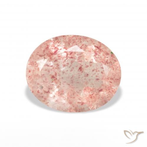 3.55ct Naturel Rose clair Quartz Fraise, ovale, Transparent
