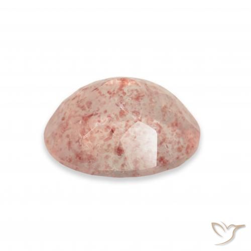 Quartz fraise Rose clair naturelle ovale, 3.55 ct, Transparent