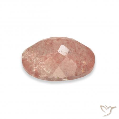 Quartz Fraise Rose moyen naturelle ovale, 3.15 ct, Transparent