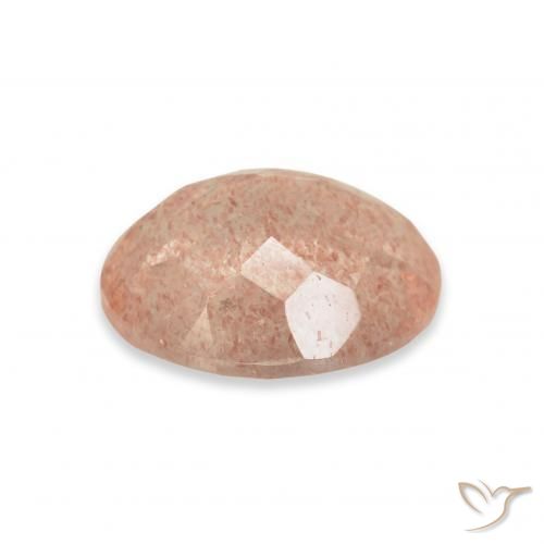 Quartz fraise Rose clair naturelle ovale, 3.31 ct, Transparent