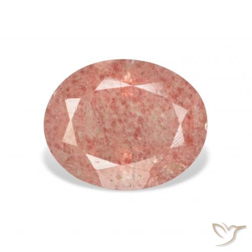 3.16ct Naturel Rose moyen Quartz Fraise, ovale, Transparent