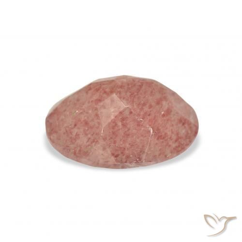 Quartz Fraise Rose moyen naturelle ovale, 3.16 ct, Transparent