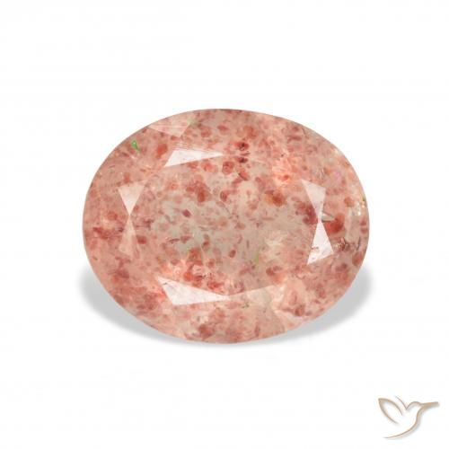 Quartz Fraise Rose pamplemousse naturelle ovale, 3.80 ct, Transparent