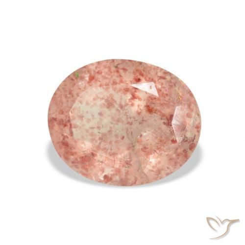 Quartz Fraise Rose pamplemousse naturelle ovale, 3.80 ct, Transparent