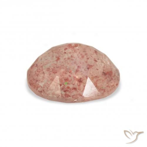 Quartz Fraise Rose pamplemousse naturelle ovale, 3.80 ct, Transparent