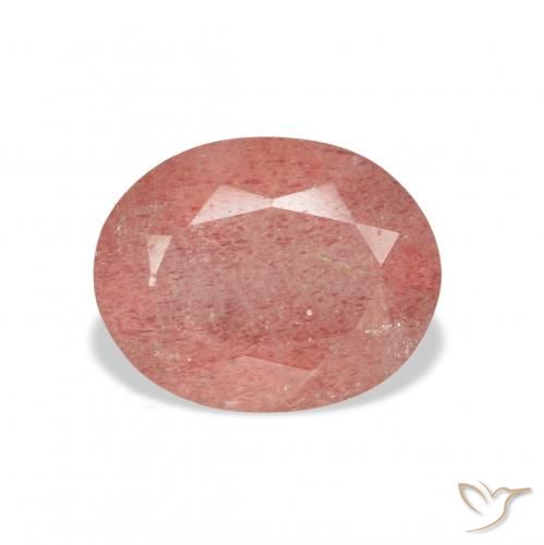 3.32ct Naturel Rose orangé Quartz fraise, ovale, Transparent