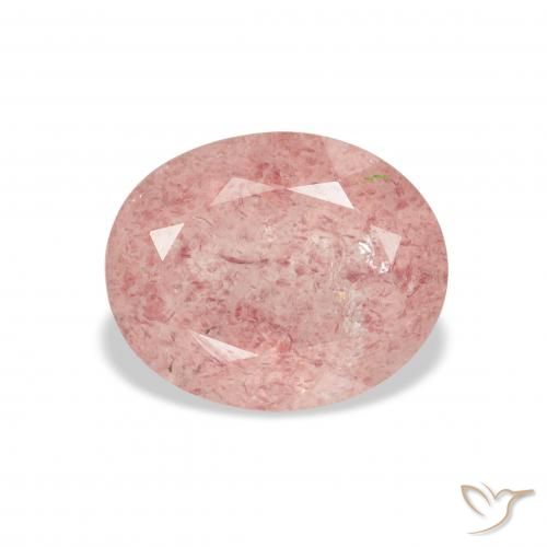 3.49ct Naturel Rose clair Quartz fraise, ovale, Transparent