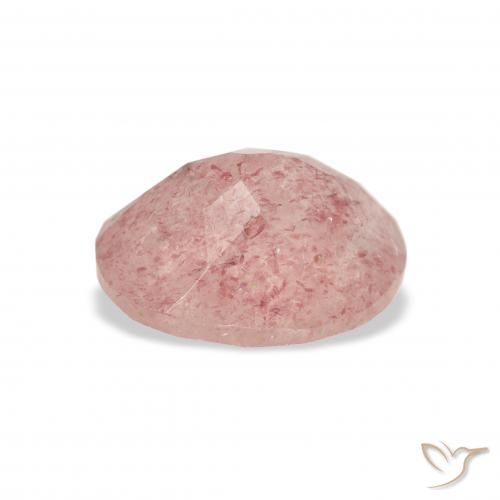 Quartz fraise Rose clair naturelle ovale, 3.49 ct, Transparent