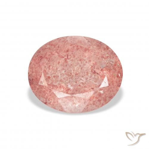 3.45ct Naturel Medium Light-Pink Quartz Fraise, ovale, Transparent