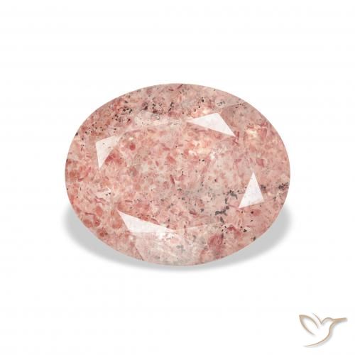 3.43ct Naturel Rose clair Quartz Fraise, ovale, Transparent