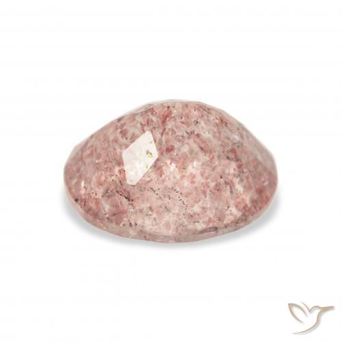 Quartz fraise Rose clair naturelle ovale, 3.43 ct, Transparent