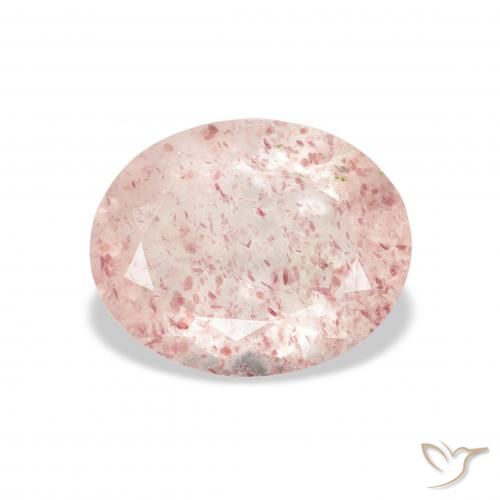 Quartz Fraise Rose moyen naturelle ovale, 2.82 ct, Transparent