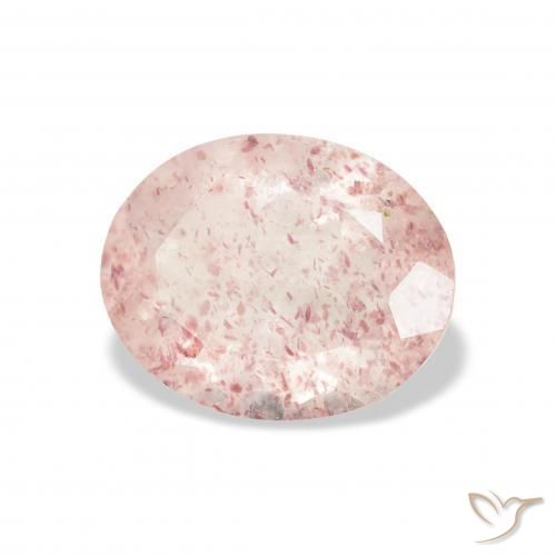 Quartz Fraise Rose moyen naturelle ovale, 2.82 ct, Transparent