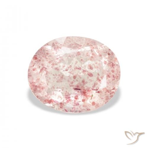 3.35ct Naturel Rose terreux Quartz Fraise, ovale, Transparent