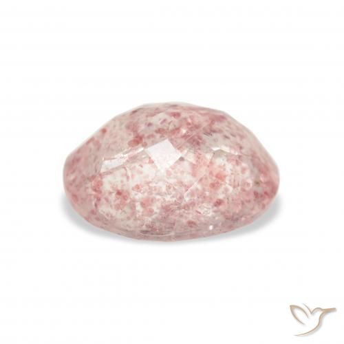 Quartz fraise Rose terreux naturelle ovale, 3.35 ct, Transparent