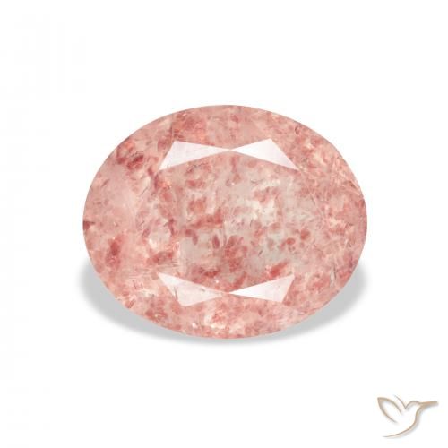 Quartz Fraise Rose moyen naturelle ovale, 4.04 ct, Transparent