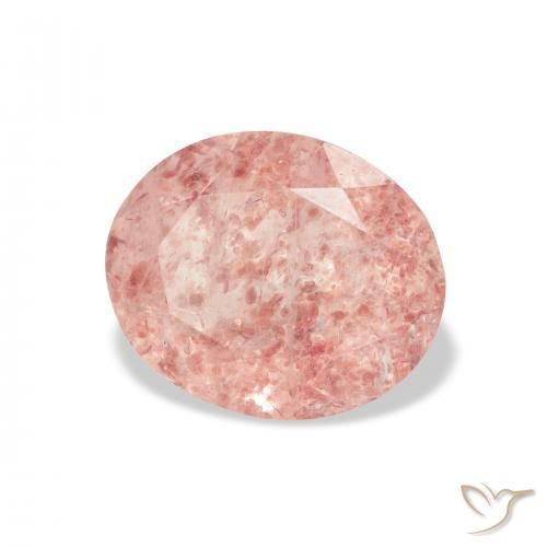 Quartz Fraise Rose moyen naturelle ovale, 4.04 ct, Transparent