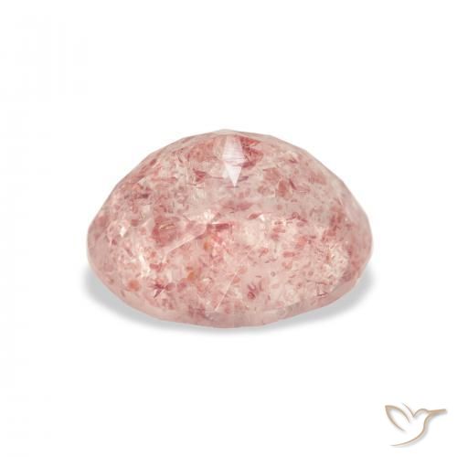 Quartz Fraise Rose moyen naturelle ovale, 4.04 ct, Transparent