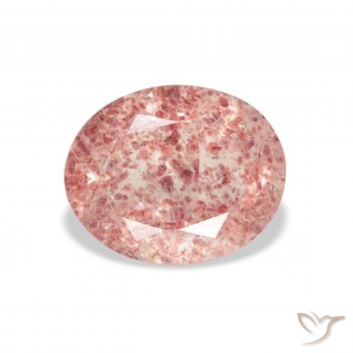 2.98ct Naturel Rose léger Quartz Fraise, ovale, Transparent