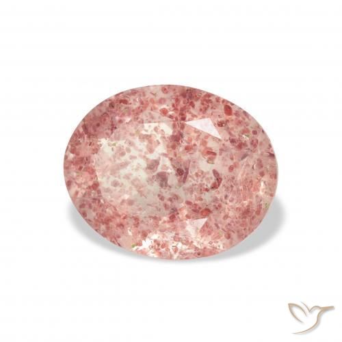 Quartz fraise Rose léger naturelle ovale, 2.98 ct, Transparent