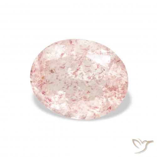 Quartz Fraise Orange rose naturelle ovale, 3.32 ct, Transparent