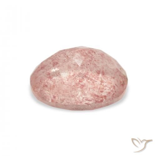Quartz fraise Saumon Rose naturelle ovale, 3.79 ct, Transparent