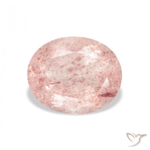 Quartz Fraise Saumon Rose naturelle ovale, 3.76 ct, Transparent