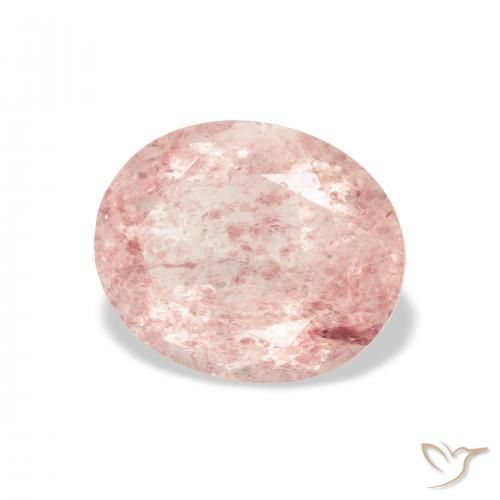 Quartz Fraise Saumon Rose naturelle ovale, 3.76 ct, Transparent