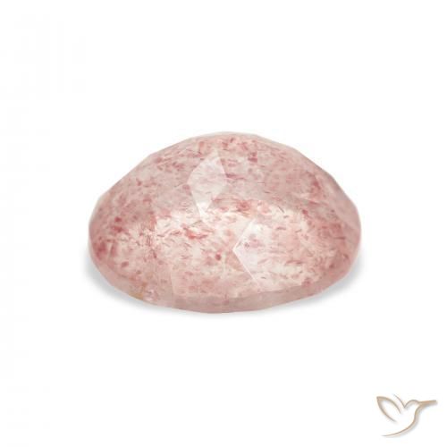 Quartz Fraise Saumon Rose naturelle ovale, 3.76 ct, Transparent